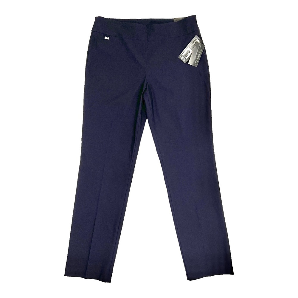 SOLD NWT Kim Rogers Women's Size 14 Average Luxe Stretch Slim Leg Navy Pull-on - Picture 1 of 7
